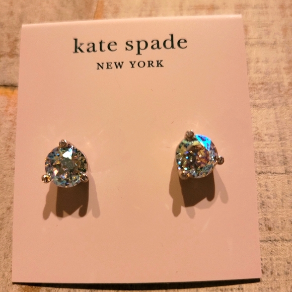 New Kate Spade Rise & Shine Earrings w White Patina finish